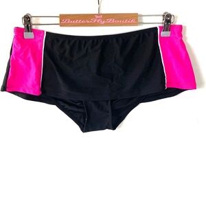 Athletech Womens Size 10 Waist 30 Black/Pink/White Bikini Bottom/Skirt ONLY, NWT